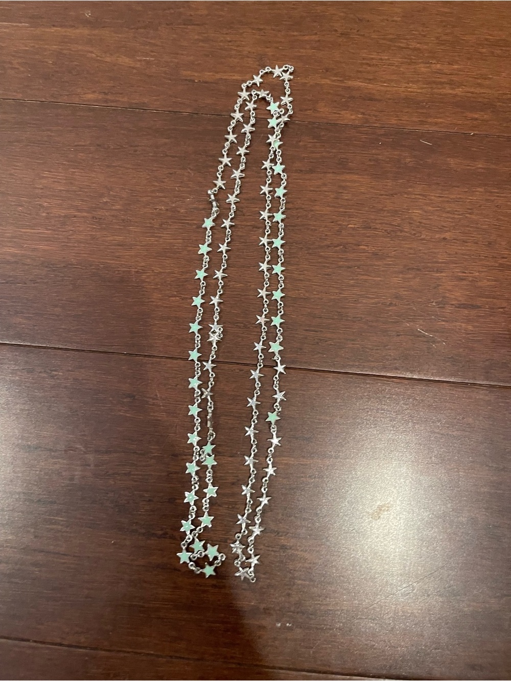 green star silver necklace